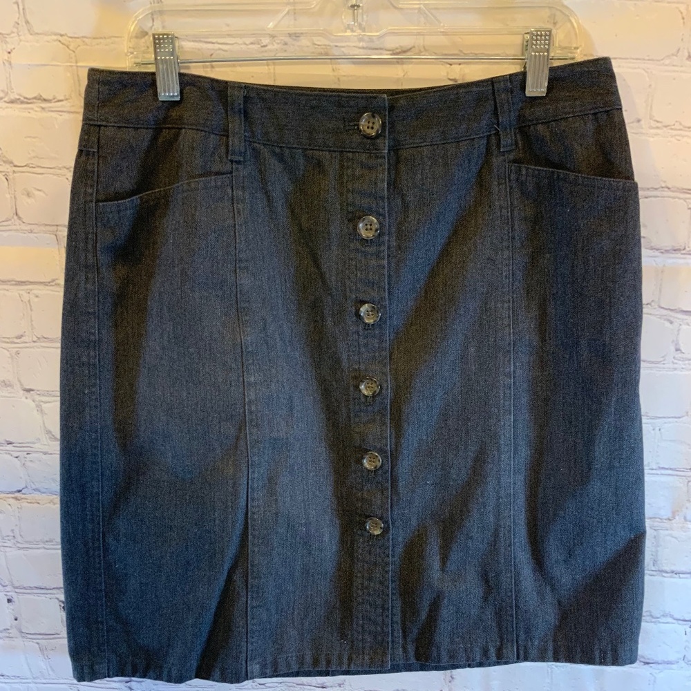 Ann Taylor A Line Button Down Skirt